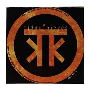 Vtg Kidneythieves 3.75" Round Sticker Kidney Thieves 90s Music Band Black Orange